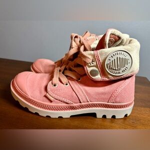 Women’s Palladium Pink Canvas Boots Size 5.5